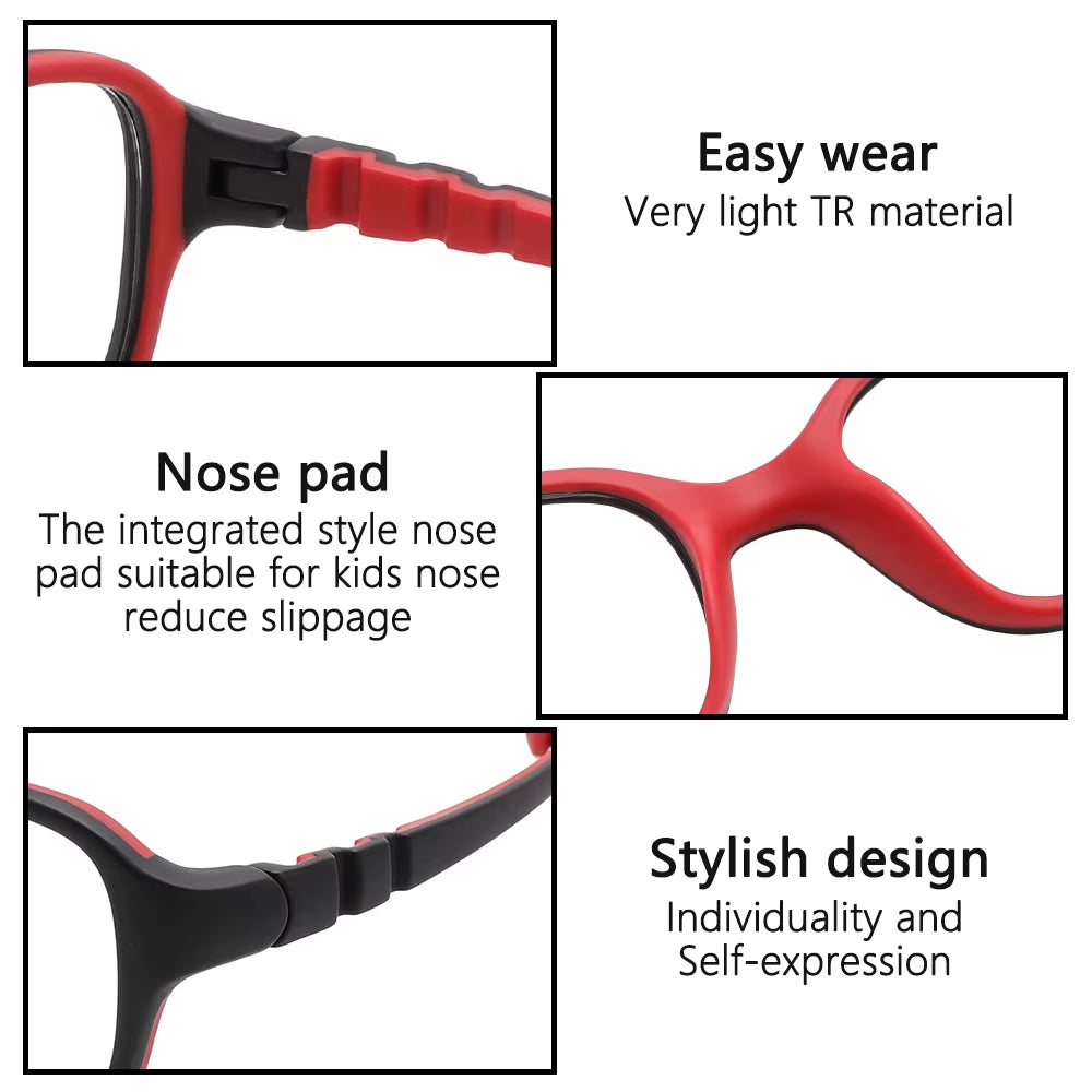 Children Glasses Frame TR90 Rectangle Glasses Flexibl Glasses Frame Optic Frame Reading Glasses Optic Glasses Myopia Glass